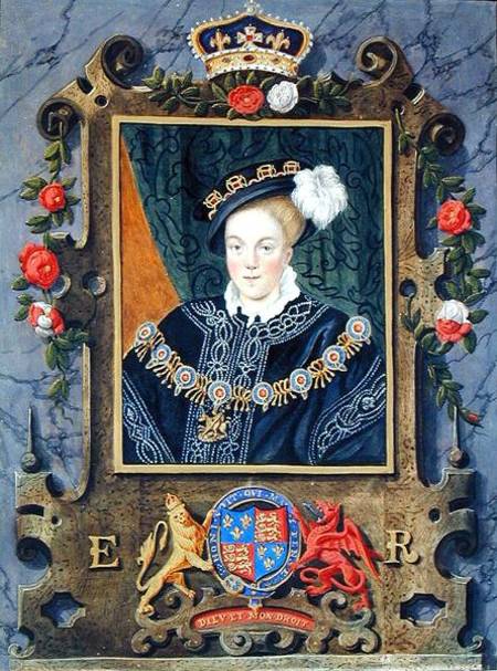 Portrait of Edward VI (1537-53) King of England, aged about 14 from 'Memoirs of the Court of Queen E de Sarah Countess of Essex