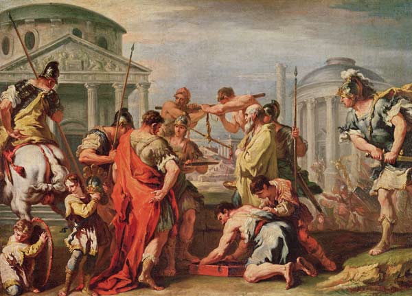 Marcus Furius Camillus (d.c.365 BC) and Brennus (fl.c.389 BC) de Sebastiano Ricci
