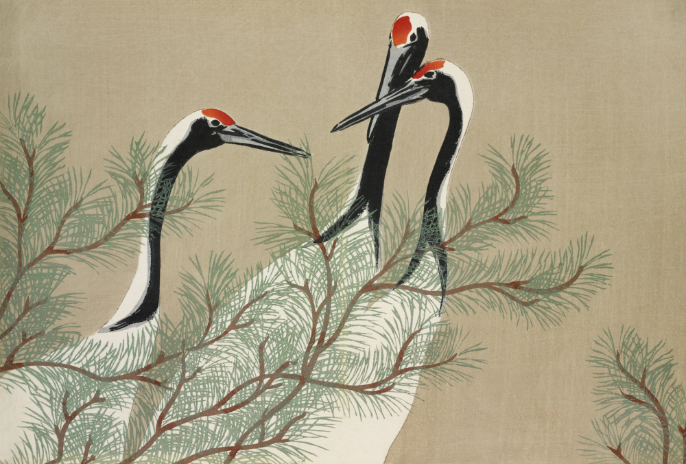 Cranes From Momoyogusa de Kamisaka Sekka
