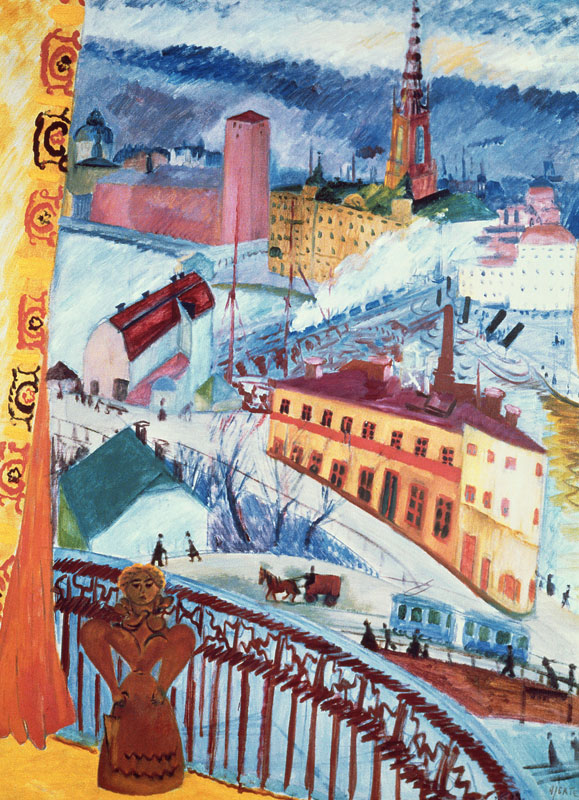 View of Slussen, 1919 (oil on canvas) de Sigrid Hjerten