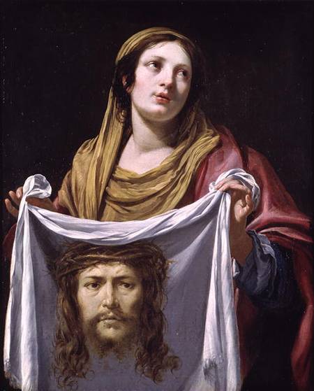 St. Veronica Holding the Holy Shroud de Simon Vouet