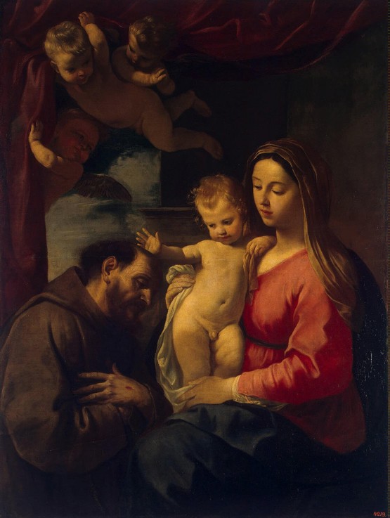 Madonna with the Child and Saint Francis of Assisi de Simone Cantarini