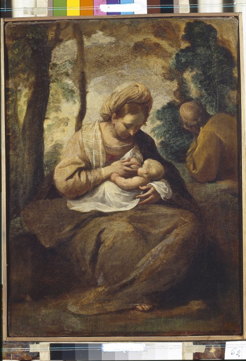 Rest on the Flight into Egypt de Simone Cantarini