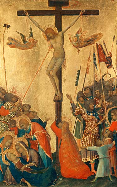 The Crucifixion - Simone Martini en reproducción impresa o copia al óleo  sobre lienzo.