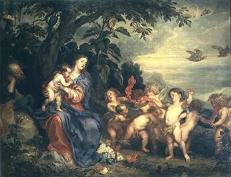The Rest on the Flight into Egypt (Virgin with Partridges) de Sir Anthonis van Dyck