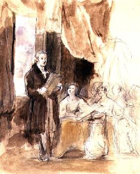 Sir Robert Peel Reading to Queen Victoria