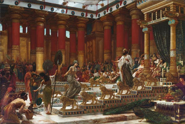 The visit of the Queen of Sheba to King of Salomon (Besuch der Königin von Saba bei Salomon) de Sir Edward John Poynter