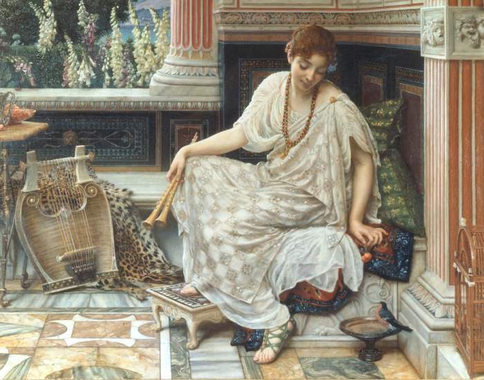 Chloe, dulces docta modos et citharae sciens de Sir Edward John Poynter