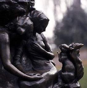 Detail from the base of the Peter Pan statue