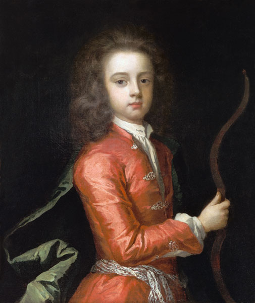 Portrait of a boy, said to be the Duke of Gloucester, holding a bow de Sir Godfrey Kneller