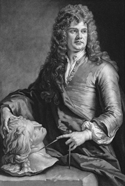 Grinling Gibbons (1648-1721) (litho) de Sir Godfrey Kneller