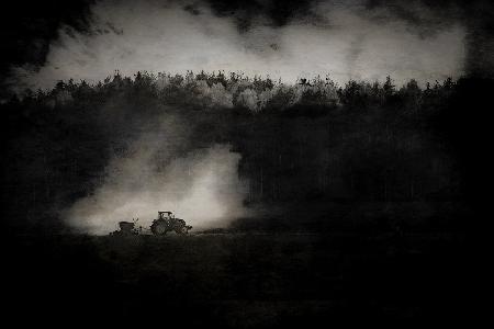 Dusty work on the farm