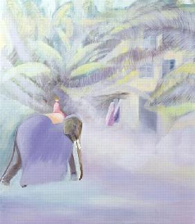 Elephant, Goa, India, 1997 (oil on canvas) 