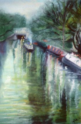 Little Venice, Regent''s Canal, 1996 (pastel on paper) 