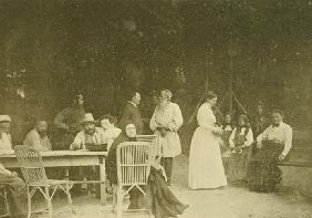 Sophia Andreevna buying the wild berries at a country girls