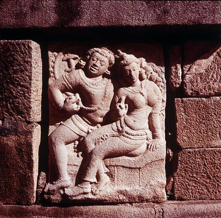 Relief of a Mithuna couple at Isurumuniya de Sri Lankan School