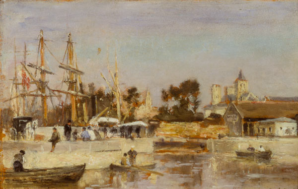 Scene at the port of Caen de Stanislas Lépine