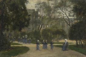 Nuns and Schoolgirls in the Tuileries Gardens, Paris