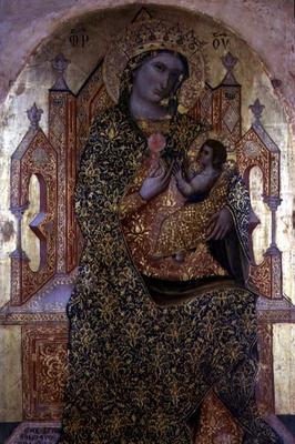 Madonna and Child Enthroned (tempera on panel) de Stefano Veneziano