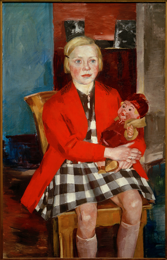 Mädchen mit Puppe (Käte Werner) de Stegemann Heinrich