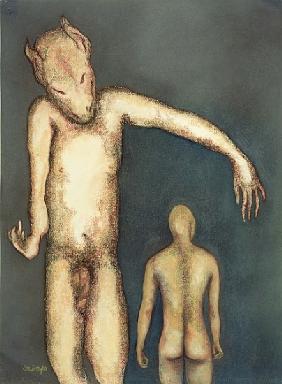 Thinking, 1999 (pastel on paper) 