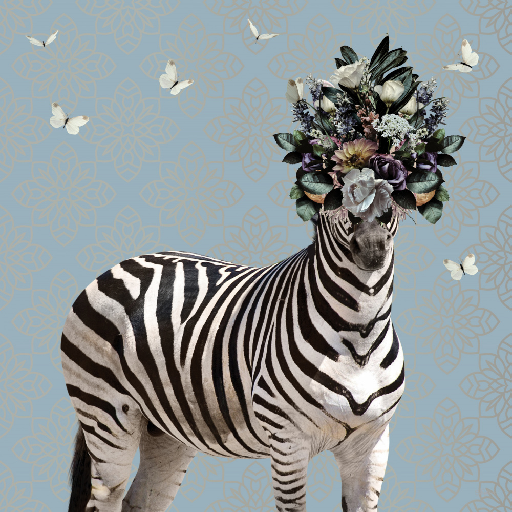 Spring Flower Bonnet On Zebra de Sue Skellern