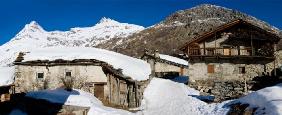 Bergdorf Winterpanorama, Frankreich