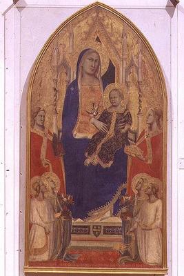 Madonna and Child Enthroned with SS. Mary Magdalene, Catherine of Alexandria and angels, 1355 (tempe de Taddeo Gaddi