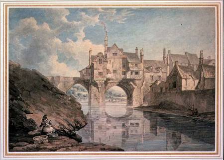 Elvet Bridge, Durham  and pencil on de Thomas Hearne