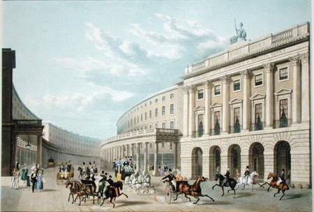 The Quadrant, Regent Street, from Piccadilly Circus, published by Ackermann de Thomas Hosmer Shepherd