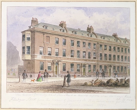 View of Fludyer Street looking towards Parliament Street de Thomas Hosmer Shepherd