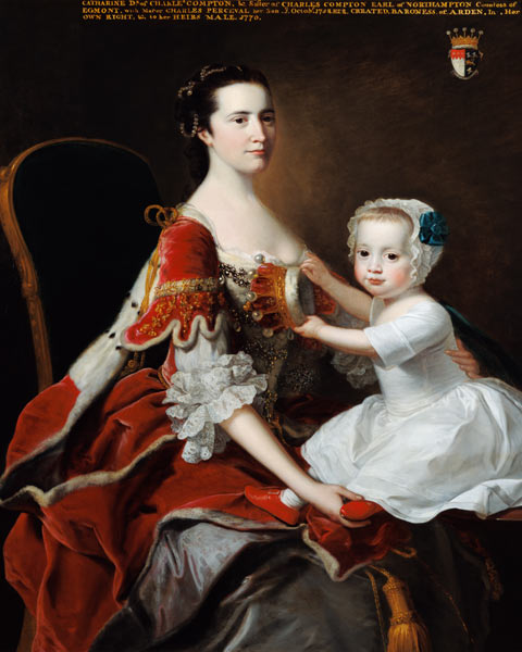 Portrait of Catherine Compton (d.1784) Countess of Egmont and her Eldest Son Charles Perceval (b.175 de Thomas Hudson