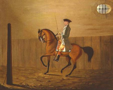 Gentleman on a Bay Horse in a Riding School de Thomas Parkinson