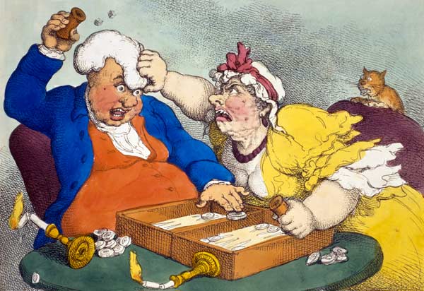 A Hitt at Backgammon de Thomas Rowlandson