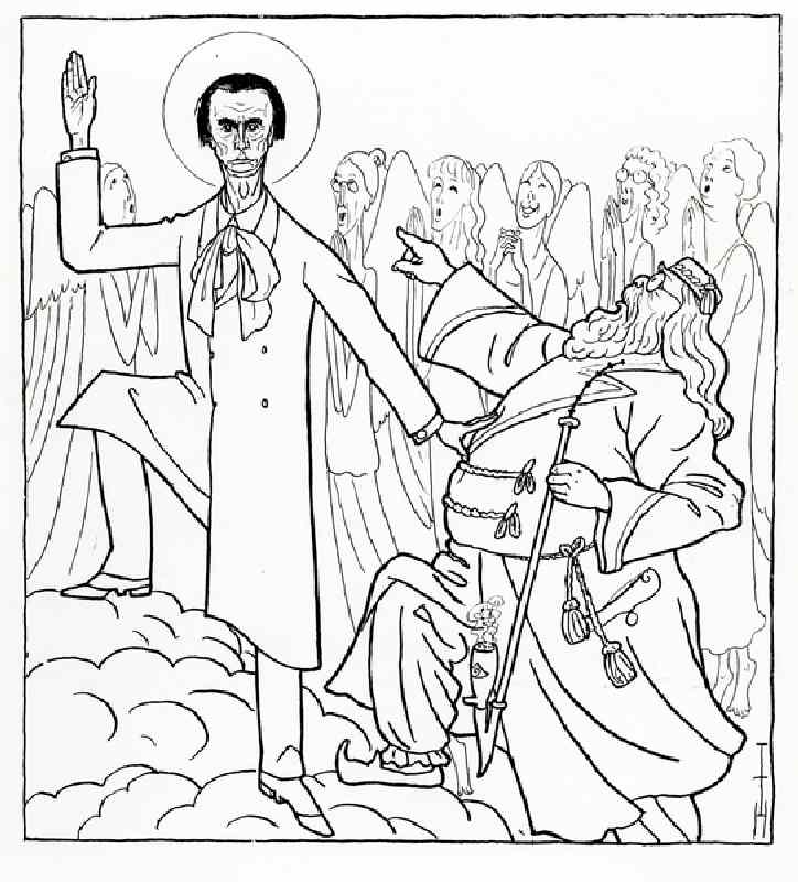 Caricature of Rudolf Steiner, illustration from Simplicissimus, published April 20 1925 (litho) de Thomas Theodor Heine