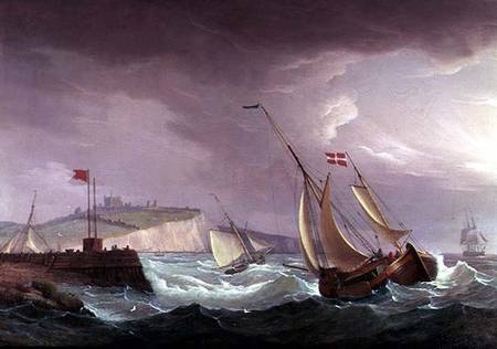 Shipping off Dover de Thomas Whitcombe