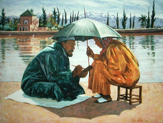 The Scribe, Morocco, 1996 (oil on canvas)  de Tilly  Willis