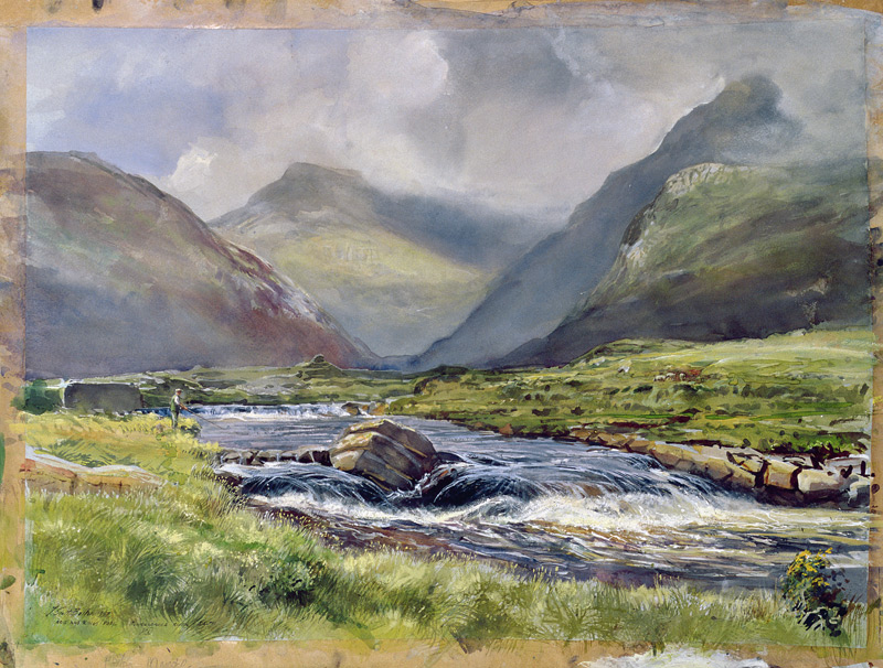 Bundorragha River, Kings and Rock Pools, Co. Mayo, Ireland, 1997 (w/c on paper)  de Tim  Scott Bolton