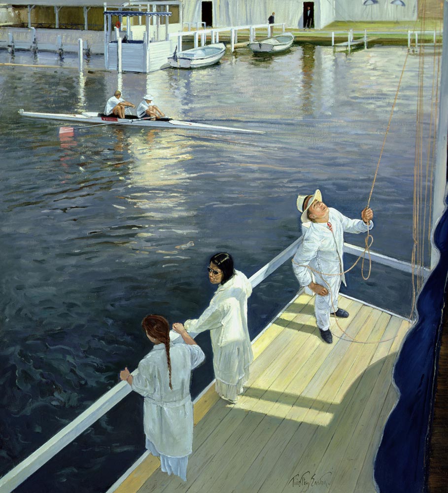 Between Races, Henley (oil on canvas)  de Timothy  Easton