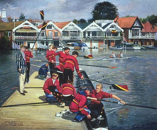 Towards the Boathouses, Henley, 1997 (oil on canvas)  de Timothy  Easton