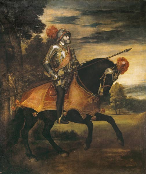 Charles V on Horseback de Tiziano Vecellio