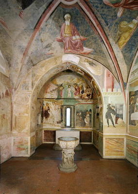 Interior of the Baptistery with fresco depicting scenes from the Life of Saint John, by Tommaso Maso de Tommaso Masolino da Panicale