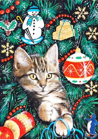 Tabby Christmas Kitten