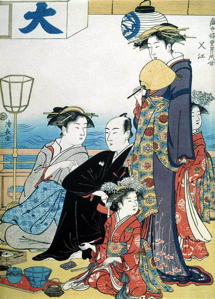Women of the Gay Quarters (Diptych, right part) de Torii Kiyonaga