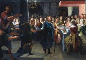 Dice offrant un banquet a Francus, en presance de Hyante et de Climene