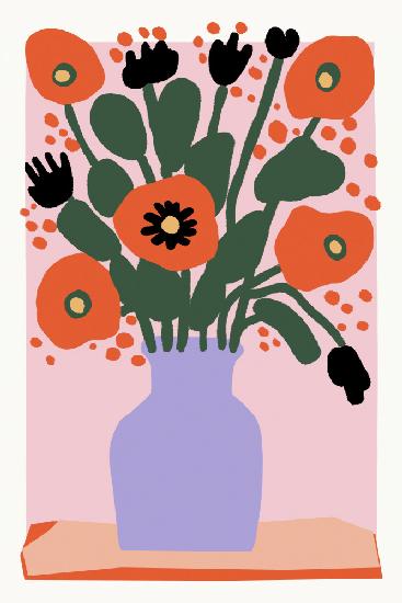 Poppy In Purple Vase