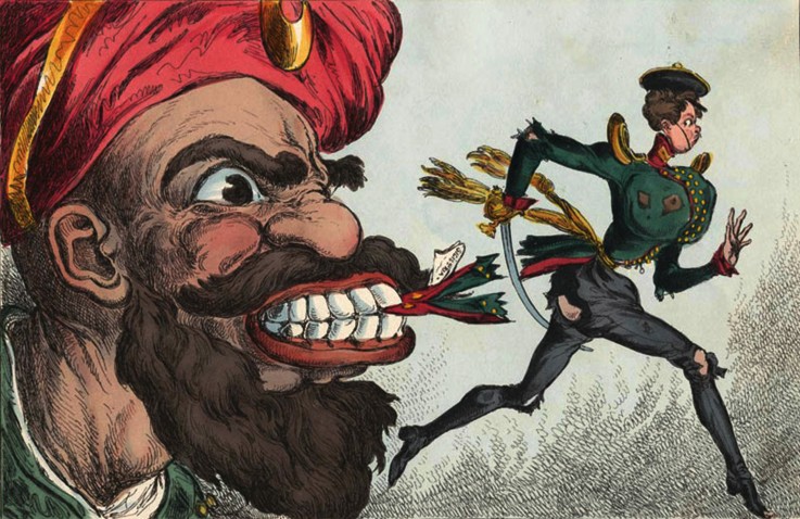 The beginning of the Crimean war by eyes of the West European caricaturist de Unbekannter Künstler