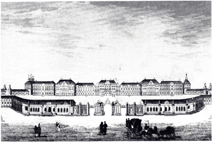 View of the Catherine Palace in Tsarskoye Selo de Unbekannter Künstler