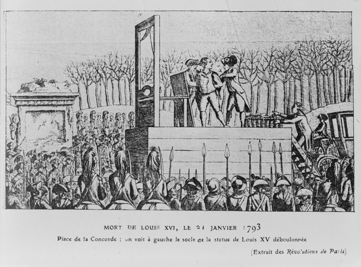 The Execution of Louis XVI in the Place de la Revolution on 21 January 1793 de Unbekannter Künstler