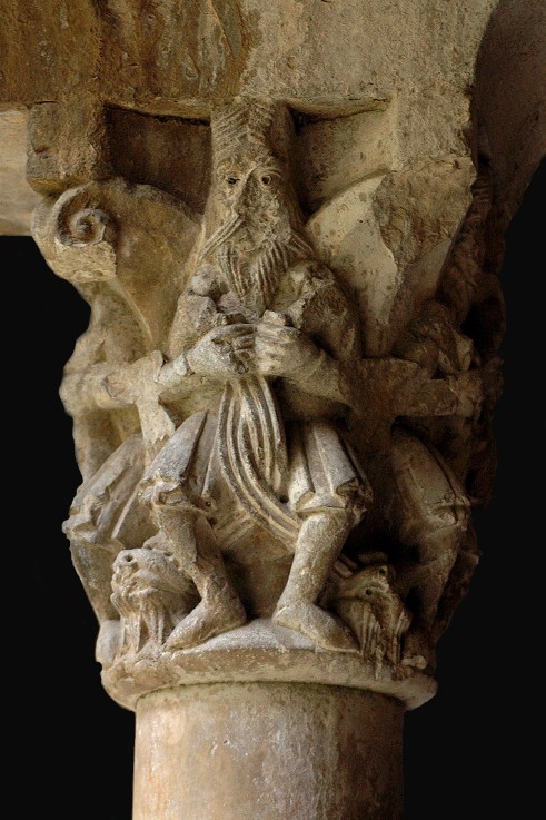 Detail of a capital in the cloister Sant Pere de Galligants de Unbekannter Künstler